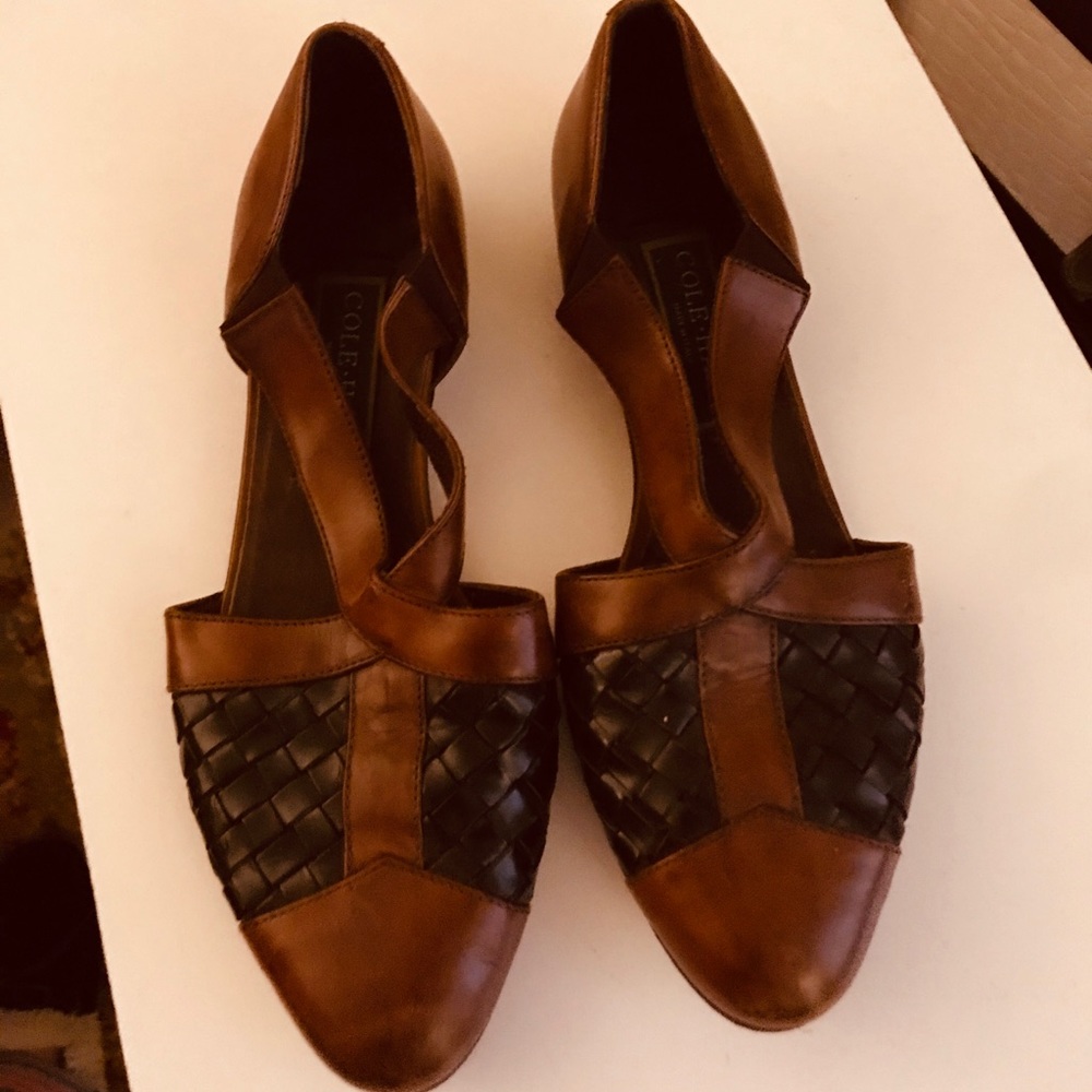 Cole Haan flats brown & black leather